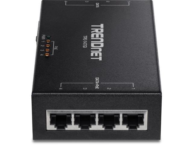 TRENDnet 65W 4-Port Gigabit PoE+ Injector, TPE-147GI