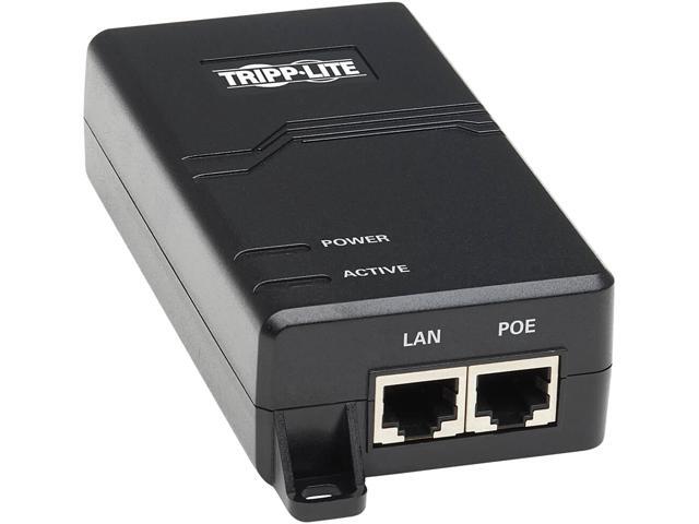 Tripp Lite NPOE-30W-1G-INT Gigabit PoE+ Midspan Active Injector - IEEE 802.3at/802.3af, 30W, 1 Port, International Plug Adapter