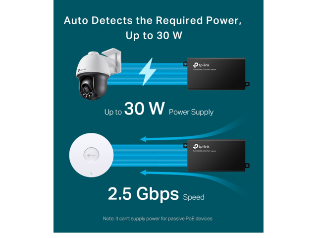 TP-Link TL-PoE260S 802.3at/af 2.5G PoE+ Injector Non-PoE to PoE Adapter