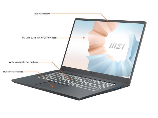 MSI 15.6' Intel Core i5-1155G7 8GB Memory DDR4 2666 512GB NVMe SSD Windows 10 Home 64-bit Modern 15 A11MU-654