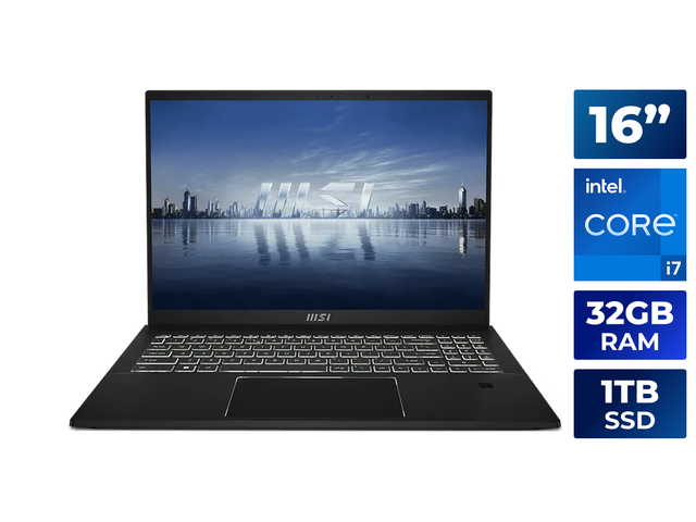 MSI 16.0' Touch Screen (with Pen) Intel Core i7-1360P 32GB LPDDR5 Memory 1TB NVMe SSD Windows 11 Home Summit E16 Flip Evo A13MT-417CA