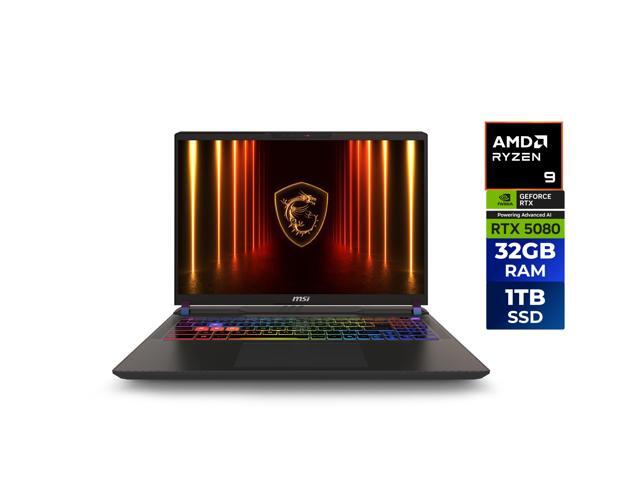 MSI - 16.0' QHD+ 240 Hz - AMD Ryzen 9 8945HX - GeForce RTX 5080 Laptop GPU - 32GB DDR5 Memory DDR5 5600 - 1TB NVMe SSD - Windows 11 Home (Vector...