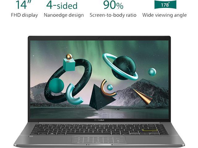 ASUS VivoBook S14 S435 Laptop, 14' FHD Display, Intel Evo Platform, i7-1165G7 CPU, 8GB RAM, 512GB PCIe SSD, Windows 11 Home, AI Noise-Cancellation,...