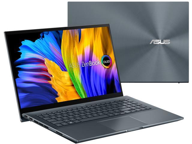 ASUS ZenBook Pro 15 OLED Laptop 15.6″ FHD Touch Display, AMD Ryzen 7 5800H CPU, NVIDIA GeForce RTX 3050 Ti GPU, 16GB RAM, 1TB PCIe SSD, Windows 11 Pro, Pine Grey, UM535QE-NH71T