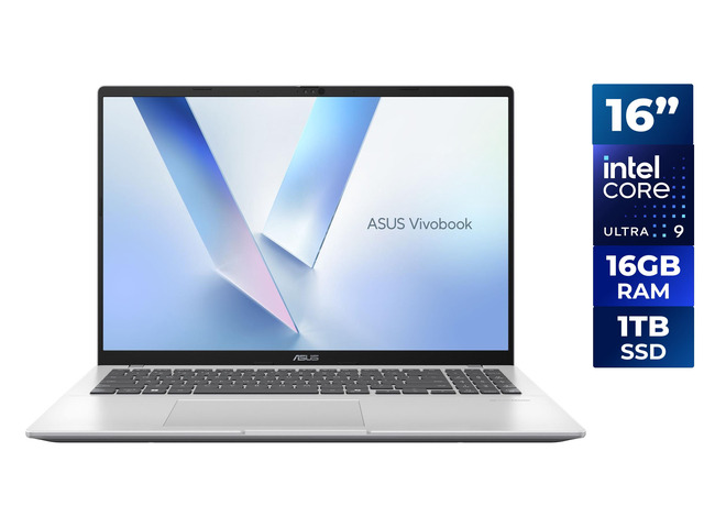 ASUS VivoBook 16.0' Intel Core Ultra 9 285H 16GB DDR5 Memory DDR5 5600 1TB PCIe SSD Windows 11 Home F1607CA-NS96