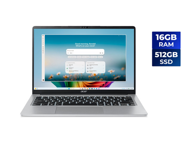 Acer Aspire 14.0' Qualcomm Snapdragon X X1-26-100 16GB LPDDR5 Memory 512GB NVMe SSD Windows 11 Home AL14-11M-X8EN