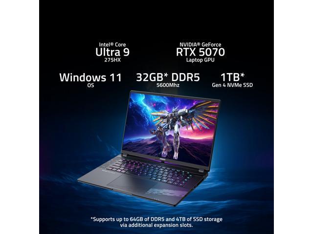 GIGABYTE - AORUS ELITE 16 Gaming Laptop - 16" 165Hz 2560x1600 WQXGA Intel Ultra 9 275HX - 1TB SSD - 32GB DDR5 RAM GeForce RTX 5070 - Gray Tide - image 6
