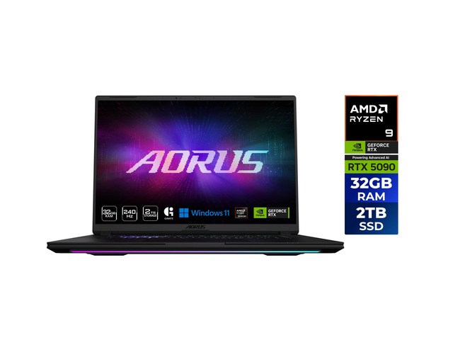 AORUS Master Gaming Laptop - 16' WQXGA 240 Hz - - GeForce RTX 5090 Laptop GPU - AMD Ryzen 9 9955HX3D - 32GB DDR5 RAM - 2TB SSD - Windows 11 Home ...