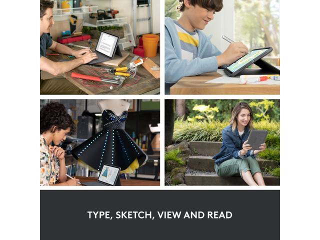 Logitech - Rugged Folio Keyboard Case for Apple iPad - Latest Model A16 chip and iPad 10th Gen with Spill-proof Keyboard - Oxford Gray - image 4