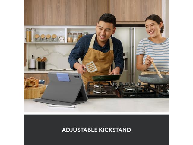 Logitech - Rugged Folio Keyboard Case for Apple iPad - Latest Model A16 chip and iPad 10th Gen with Spill-proof Keyboard - Oxford Gray - image 6
