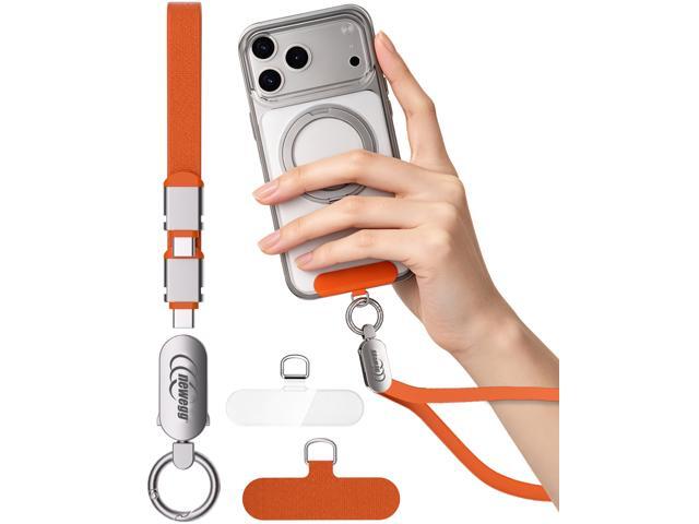 Newegg NEC10 2-in-1 Phone Wrist Strap & Charging Cable, 240W USB-C to USB-C Fast Charging Cord 0.98FT, Anti-Theft Anti-Drop Phone Lanyard,.