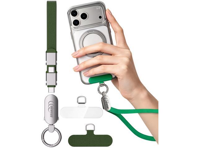Newegg NEC10 2-in-1 Phone Wrist Strap & Charging Cable, 240W USB-C to USB-C Fast Charging Cord 0.98FT, Anti-Theft Anti-Drop Phone Lanyard,.