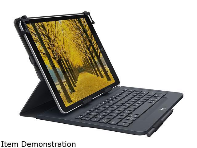 Logitech Black Universal Folio with Integrated Keyboard for 9-10 inch Tablets-BLACK-US-BT-CAN-AMR/AP Model 920-008334