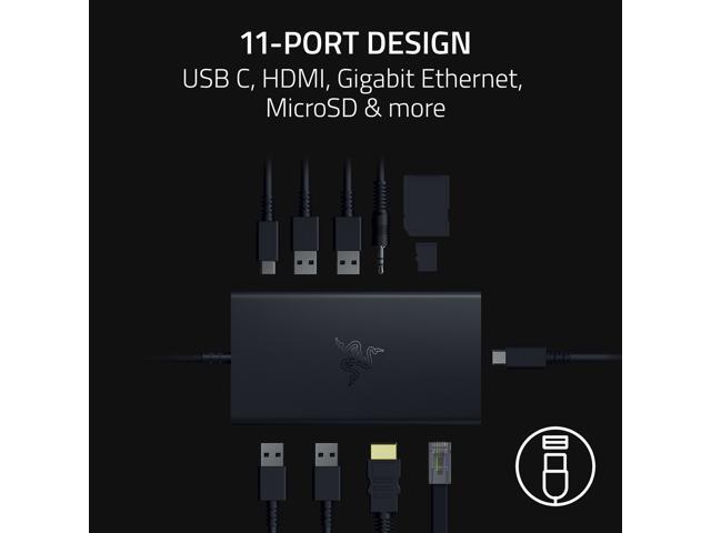 Razer - USB C Dock Station with 11 Ports for PC and Mac - Black - image 6