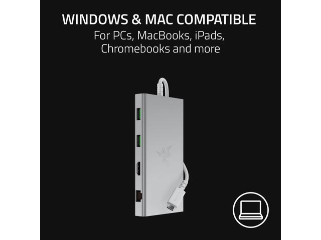 Razer - USB C Dock Station with 11 Ports for PC and Mac - Mercury - image 11