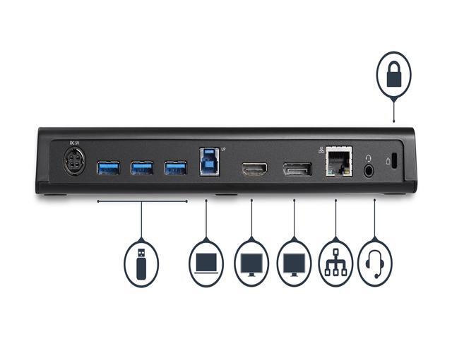 StarTech. com USB3DOCKHDPC USB 3.0 Docking Station, Windows / macOS Compatible, Supports Dual Displays, HDMI / DisplayPort or 4K Ultra HD on a...