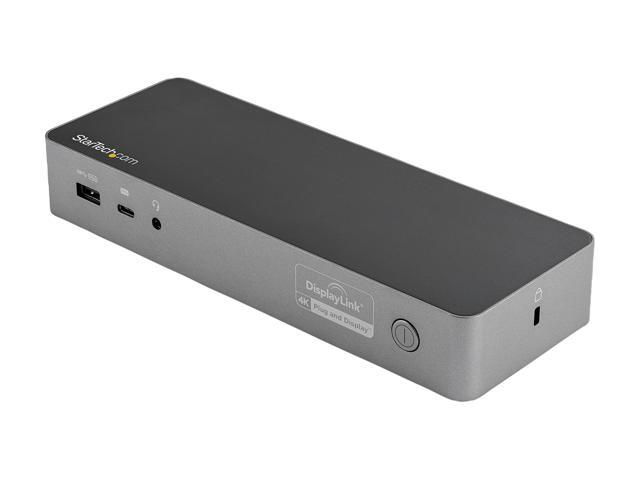 StarTech. com Black & Space Gray DK30C2DPEP Dual 4K Universal Laptop Docking Station - USB-C / USB 3.0 - 100W PD