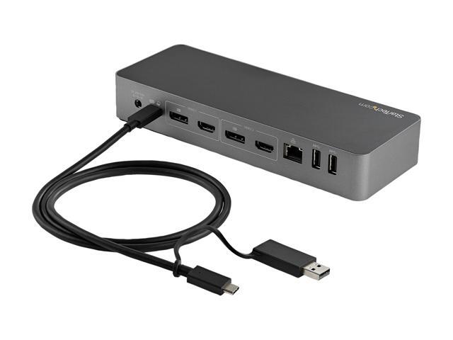 StarTech. com Black & Space Gray DK30C2DPEP Dual 4K Universal Laptop Docking Station - USB-C / USB 3.0 - 100W PD