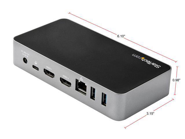 StarTech. com DK30CHHPD Dual HDMI Monitor USB-C Docking Station w/ 60W Power Delivery - Mac & Windows - 1x USB-C & 3x USB-A - GbE - 1080p (DK30CHHPD)