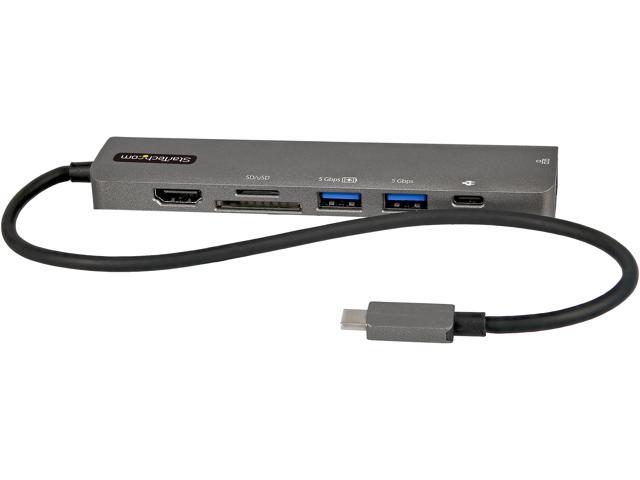 USB C Multiport Adapter, USB-C to 4K 60Hz HDMI 2.0, 100W Power Delivery Pass-through, SD/MicroSD, 2-Port USB 3.0 Hub, GbE, USB Type-C Mini Dock.