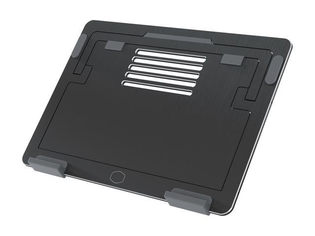 CoolerMaster ErgoStand Air Black Laptop Cooler, Aluminum Alloy, Soft Rubber Padding, Ergonomic Versatility, Portable & Lightweight, Supports up to...