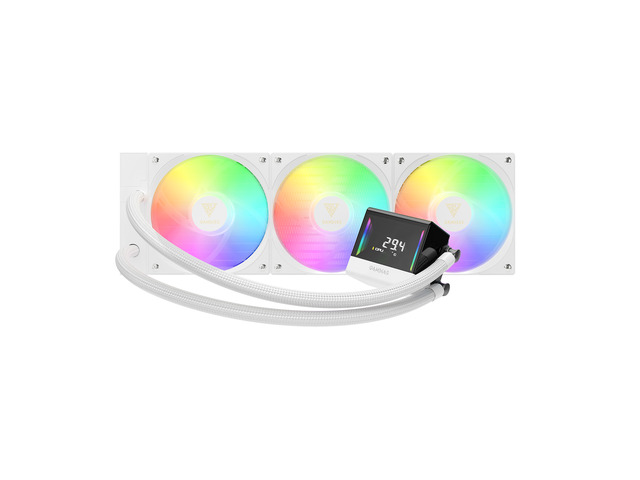 GAMDIAS CHIONE E4 360mm V2 AIO CPU Cooler & ARGB Liquid Cooler with Digital Display, 2600 RPM Pump, Clean Cable Design, 3X 120mm PWM Fan with MOBO...