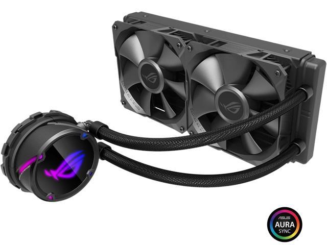ASUS ROG Strix LC 240 AIO Liquid CPU Cooler 240mm Radiator, Dual 120mm 4-pin PWM Fans with FanXpert Controls, Support for Intel and AMD.