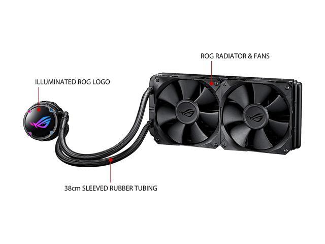 ASUS ROG Strix LC 240 RGB All-in-one Liquid CPU Cooler 240mm Radiator, Intel 115x/2066 and AMD AM4/TR4 Support, Dual 120mm 4-pin PWM Addressable...