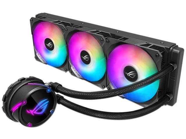 ASUS ROG Strix LC 360 RGB All-in-one Liquid CPU Cooler 360mm Radiator, Intel 115x/2066 and AMD AM4/TR4 Support, Triple 120mm 4-pin PWM Addressable.