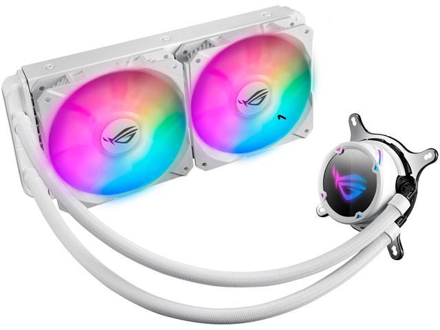 ASUS ROG Strix LC 240 RGB White Edition All-in-one Liquid CPU Cooler with Aura Sync RGB, and Dual ROG 120mm Addressable RGB Radiator Fans LGA 1700.