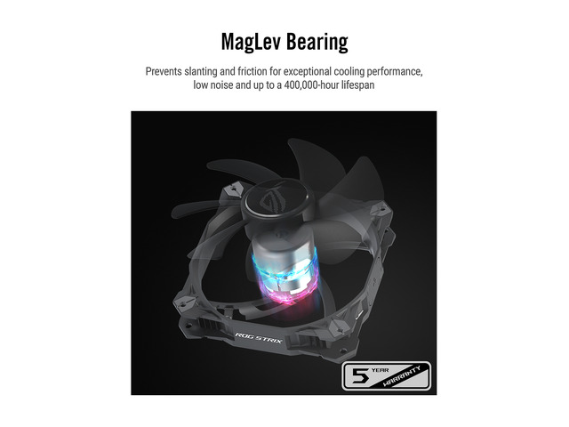ASUS ROG Strix XF120 Whisper-Quiet, 4-pin PWM Fan for PC Cases, radiators or CPU Cooling (120mm, up to 400,000 Hours lifespan, Magnetic-Levitation,...
