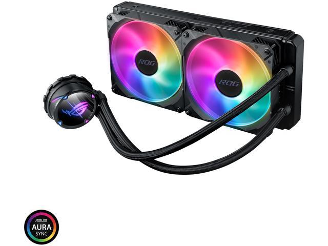 ASUS ROG Strix LC II 280 ARGB all-in-one liquid CPU cooler(AIO) with Aura Sync, AMD AM4/TR4, and Intel LGA 1150/1151/1155/1156/1200/2066 support.