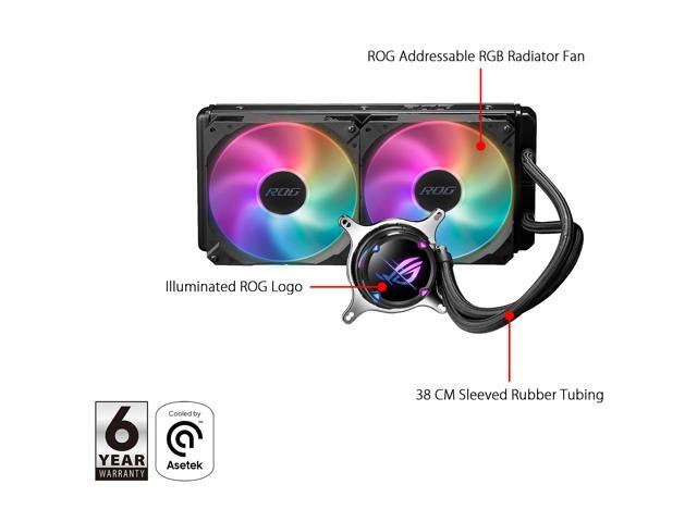ASUS ROG Strix LC II 280 ARGB all-in-one liquid CPU cooler(AIO) with Aura Sync, AMD AM4/TR4, and Intel LGA 1150/1151/1155/1156/1200/2066 support,...