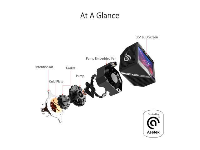 ASUS ROG Ryujin II 240 RGB all-in-one liquid CPU cooler 240mm Radiator (3.5' color LCD, 2x Noctua iPPC 2000 PWM 120mm radiator fans, compatible...