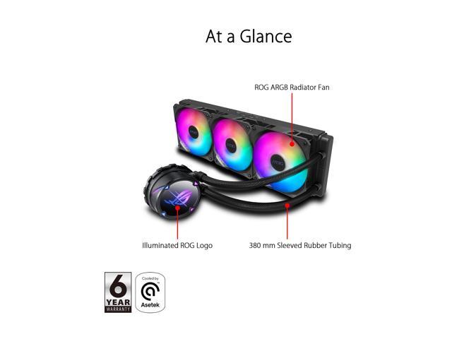 ASUS ROG Strix LC II 360 ARGB All-in-one AIO Liquid CPU Cooler 360mm Radiator, Intel LGA1700, 115x/2066 and AMD AM4/TR4 Support, Triple 120mm 4-pin...