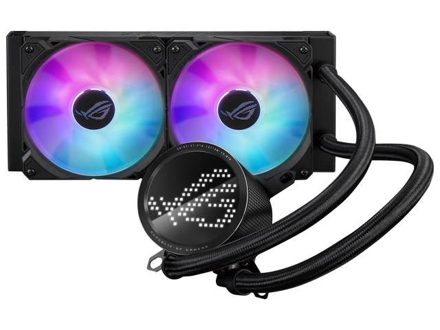 Open Box - ASUS ROG RYUO III 240 ARGB All-in-one AIO Liquid CPU Cooler 240mm Radiator, Asetek 8th gen pump solution, Anime Matrix™ LED Display and. photo