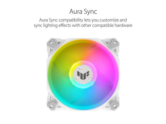 ASUS TUF GAMING TF120 ARGB WHITE EDITION Chassis Fan 3-Pin Customizable LEDs Blade, Advanced Fluid Dynamic Bearing,120mm PWM Control,...