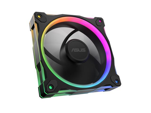 ASUS Prime MR120 ARGB fan black single pack, 28mm extra-thick frame, quiet, high-performance cooling with PWM control, 20 ARGB LEDs with dual-sided.