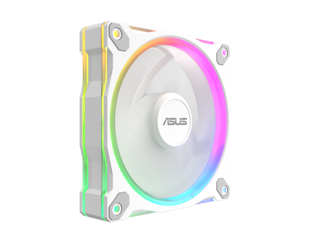 ASUS Prime MR120 ARGB reverse fan white single pack, 28mm extra-thick frame, quiet, high-performance cooling with PWM control, 20 ARGB LEDs with...
