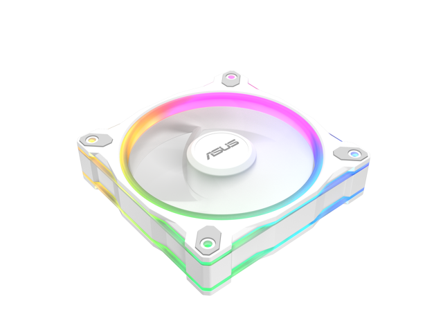 ASUS Prime MR120 ARGB reverse fan white single pack, 28mm extra-thick frame, quiet, high-performance cooling with PWM control, 20 ARGB LEDs with...