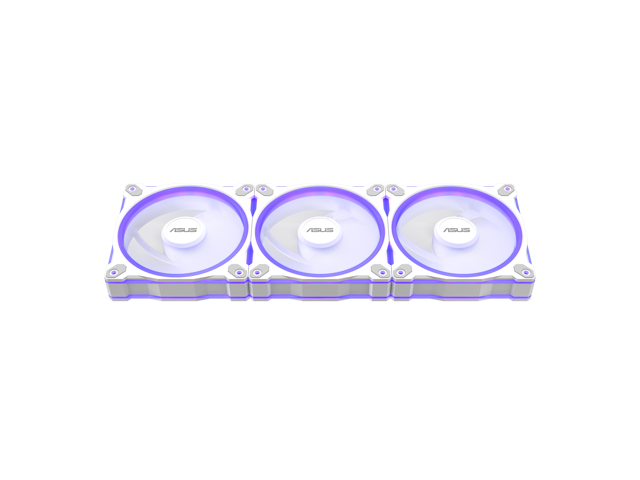 ASUS Prime MR120 ARGB fan white triple pack, 28mm extra-thick frame, quiet, high-performance cooling with PWM control, 20 ARGB LEDs with dual-sided...