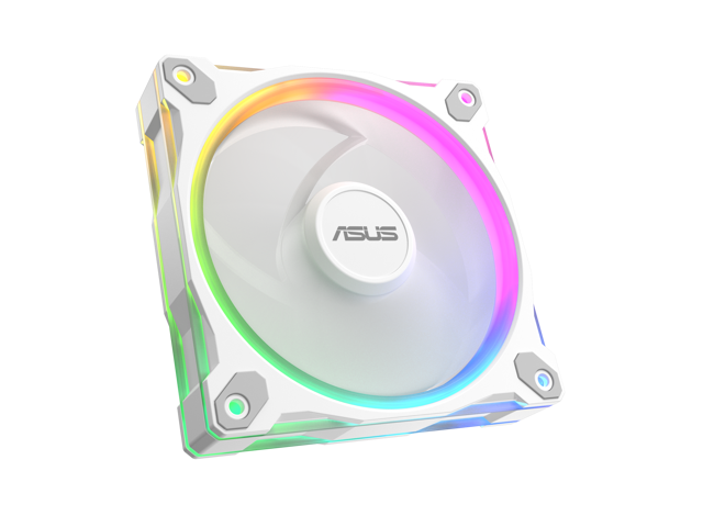 ASUS Prime MR120 ARGB fan white triple pack, 28mm extra-thick frame, quiet, high-performance cooling with PWM control, 20 ARGB LEDs with dual-sided...