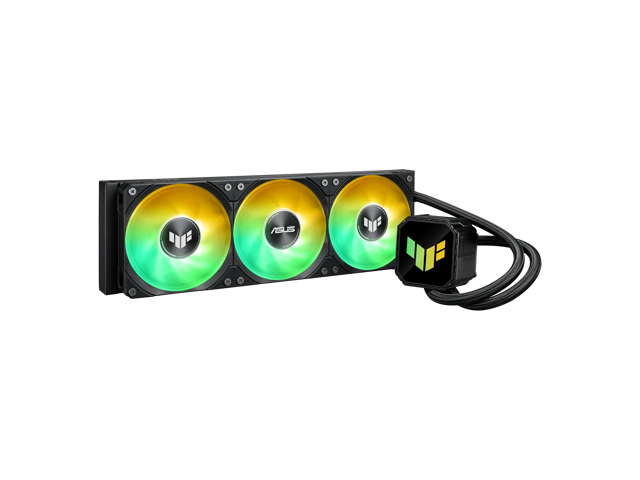 ASUS TUF Gaming LC III 360 ARGB AIO cooler with pre-installed integrated triple fans designed for high airflow and static pressure; efficient pump...