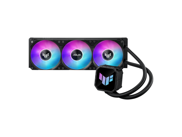 ASUS TUF Gaming LC III 360 ARGB AIO cooler with pre-installed integrated triple fans designed for high airflow and static pressure; efficient pump...