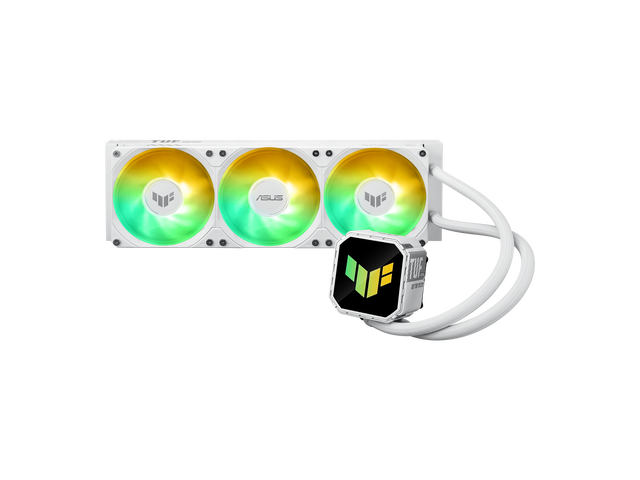 ASUS TUF Gaming LC III 360 ARGB White AIO cooler with pre-installed triple fans designed for high airflow and static pressure, plus an efficient...