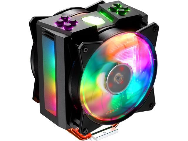 Cooler Master MasterAir MA410M Addressable RGB CPU Air Cooler w/ Independently LEDs, 4 Continuous Direct Contact 2.0 Heatpipes, Aluminum Fins.