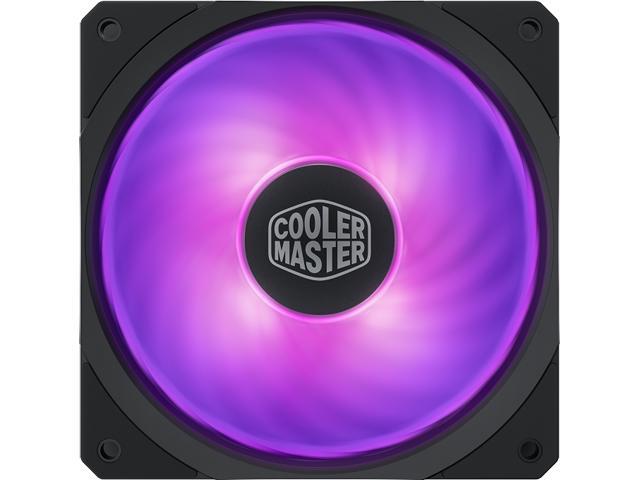 Cooler Master MasterFan SF120R RGB 120mm Square Frame Fan w/ RGB LEDS, Hybrid Blade Design, Cable Management and PWM Control Fan