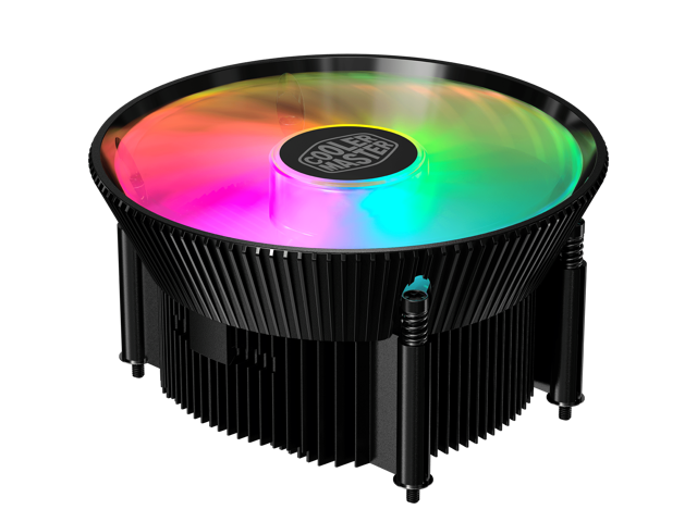Cooler Master A71C ARGB AMD Ryzen AM4 Low-Profile CPU Air Cooler, Anodized Black Aluminum Fins, Copper Insert Base, MF120 120 ARGB Lighting Fan for.