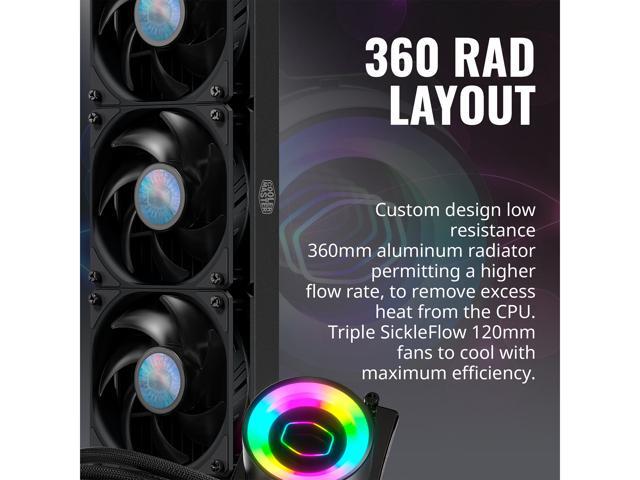 Cooler Master MasterLiquid ML360 Mirror TR4 Edition ARGB Close-Loop AIO CPU Liquid Cooler, Mirror ARGB Pump, 360 Radiator, Triple SickleFlow...