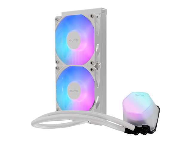 Cooler Master Elite Liquid 240 ARGB AIO Liquid CPU Cooler (White) - image 11